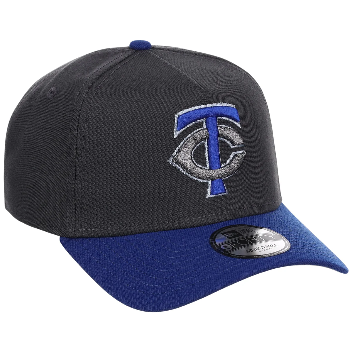 Minnesota Twins MLB Graphite x Royal FASHION CORE New Era 9FORTY A-Frame front view