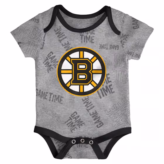 Boston Bruins Game Time NHL Baby Bodysuit Set (3-Piece) view 4