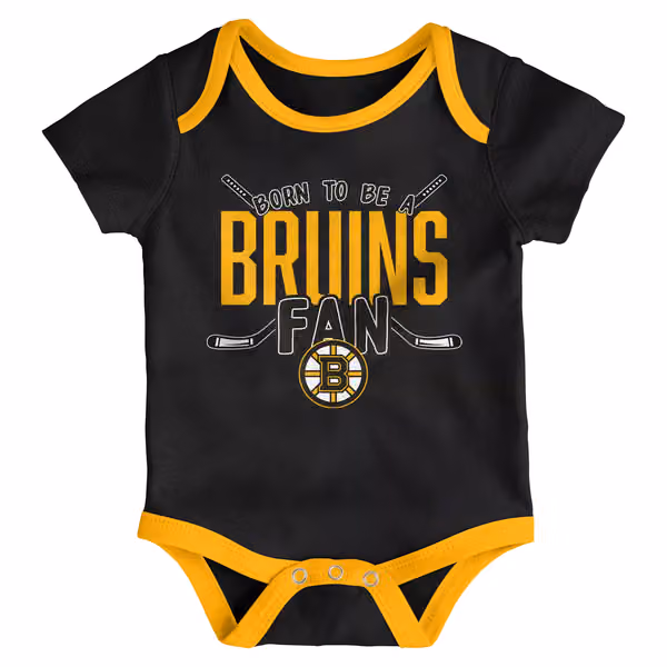 Boston Bruins Game Time NHL Baby Bodysuit Set (3-Piece) view 2