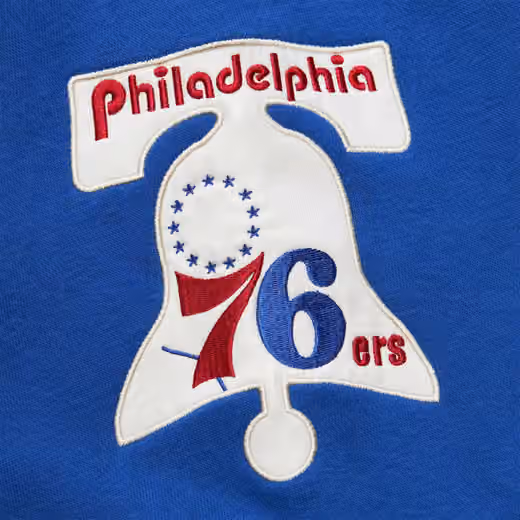 Philadelphia 76ers Mitchell & Ness Heritage NBA Lace-Up Jersey Crew view 6