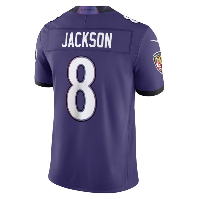 Lamar Jackson #8 Baltimore Ravens 2026 Stitched Limited NFL Jersey Purple view 3
