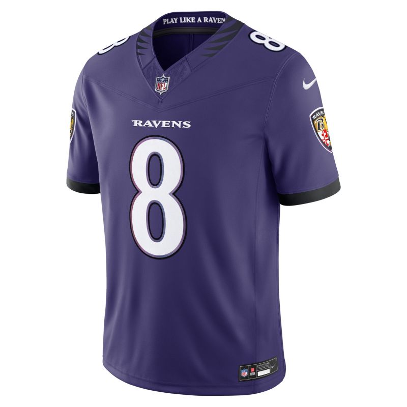 Lamar Jackson #8 Baltimore Ravens 2026 Stitched Limited NFL Jersey Purple view 2