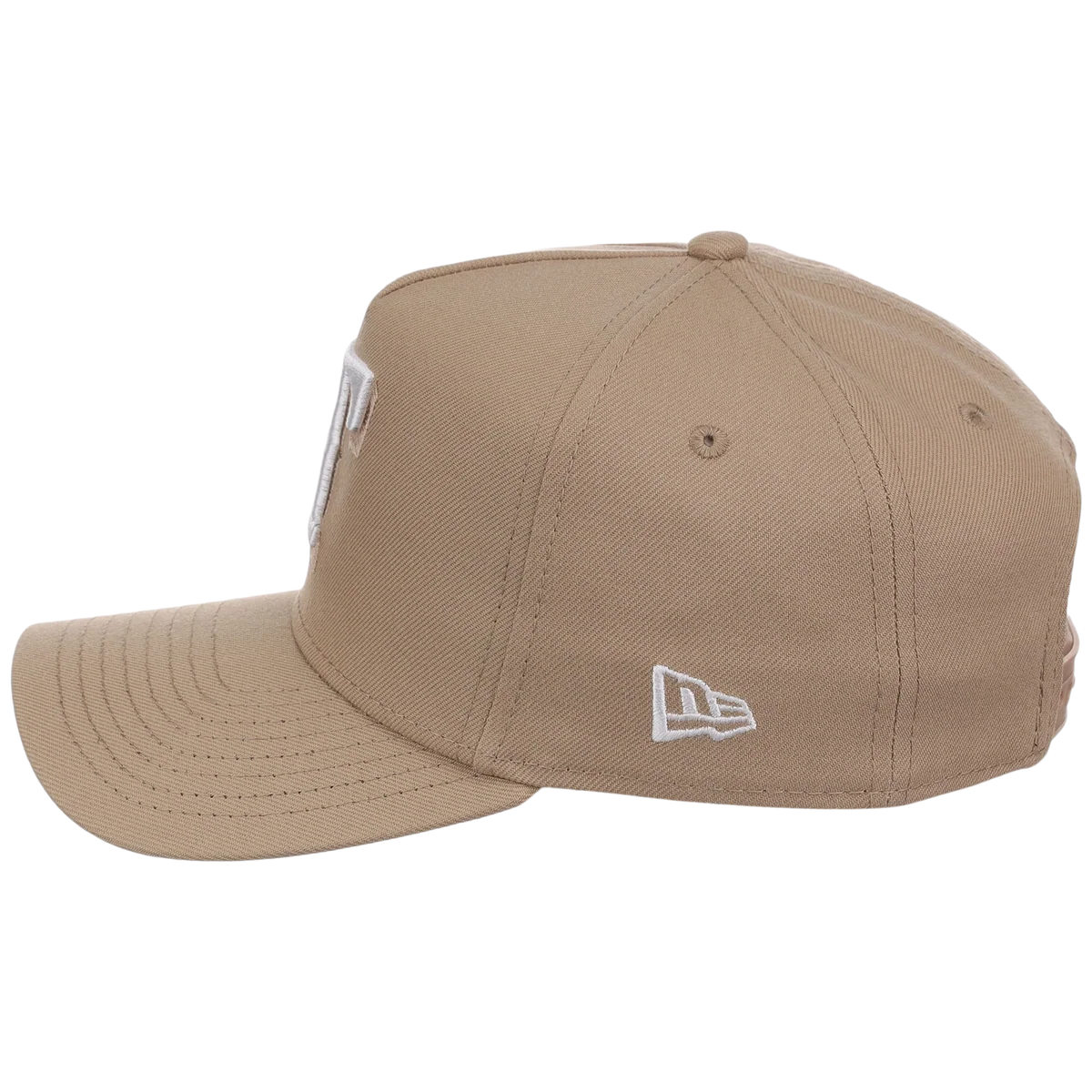 Texas Rangers Women's New Era 9FORTY Camel A-Frame detail view