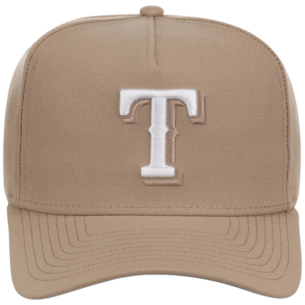 Texas Rangers Women's New Era 9FORTY Camel A-Frame detail view