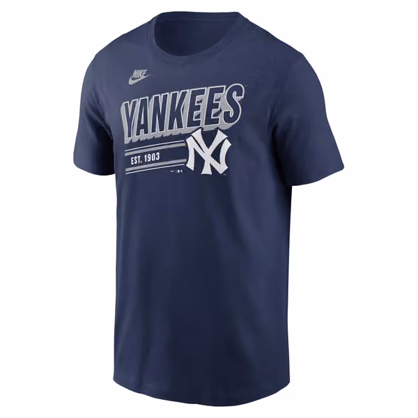 New York Yankees MLB Cooperstown Nike Cotton T-Shirt Navy view 1