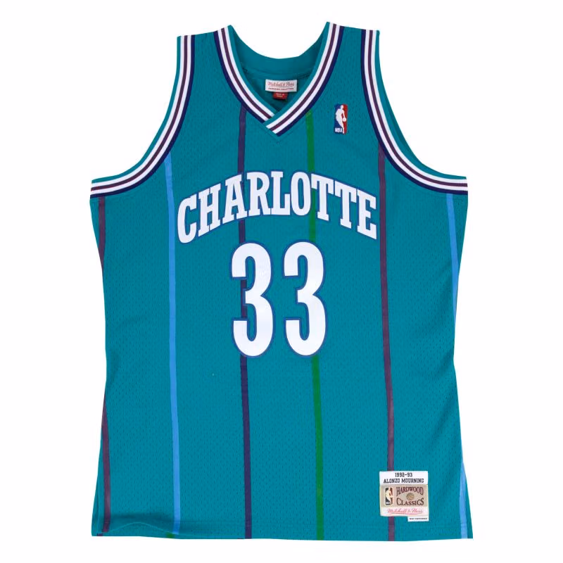 Alonzo Mourning #33 Charlotte Hornets 1992-93 Swingman NBA Jersey view 1