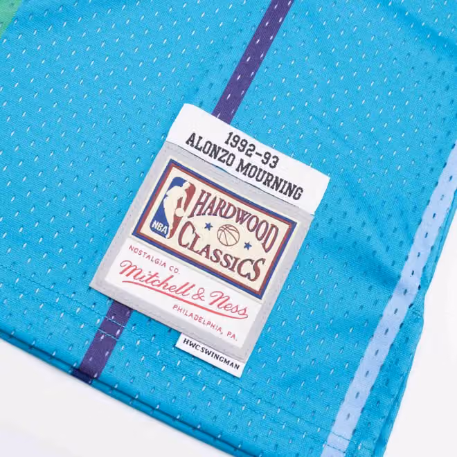 Alonzo Mourning #33 Charlotte Hornets 1992-93 Swingman NBA Jersey view 3