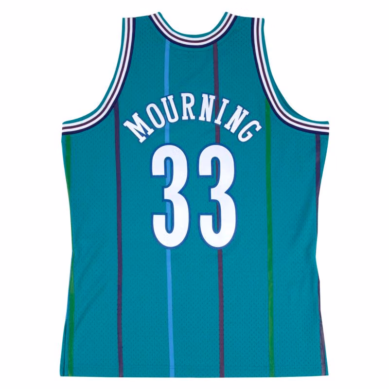 Alonzo Mourning #33 Charlotte Hornets 1992-93 Swingman NBA Jersey view 2