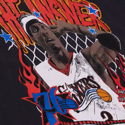 Allen Iverson Philadelphia 76ers Best In Class Muscle Tank Top Black view 3