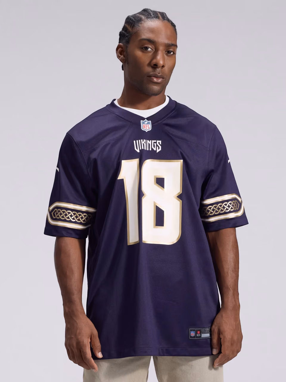 Justin Jefferson #18 Minnesota Vikings 2026 Rivalries Game NFL Jersey Purple view 2