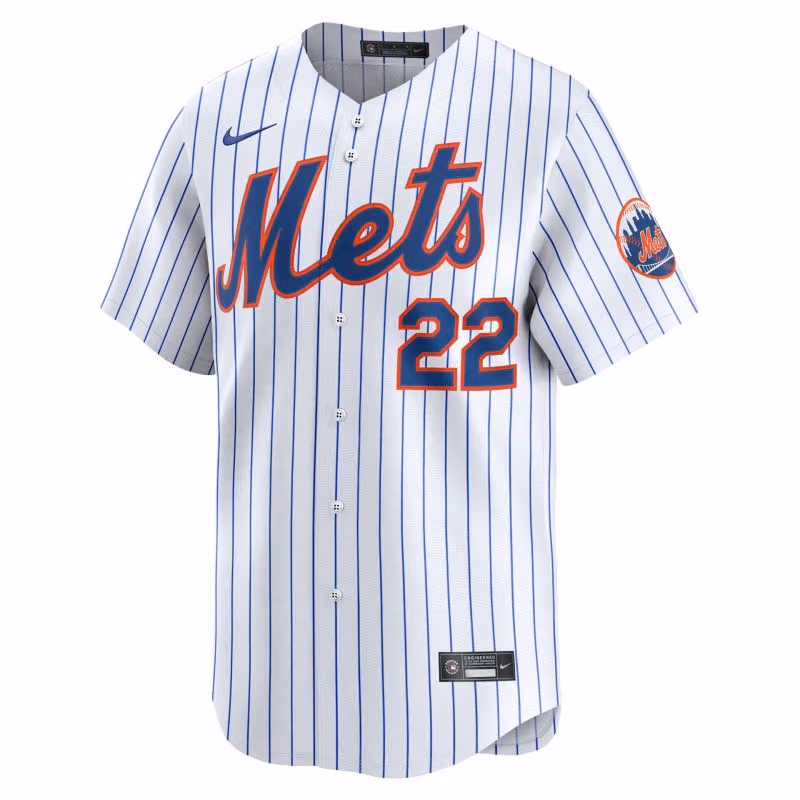 Juan Soto #22 New York Mets Limited MLB Jersey Home Pinstripe White view 2