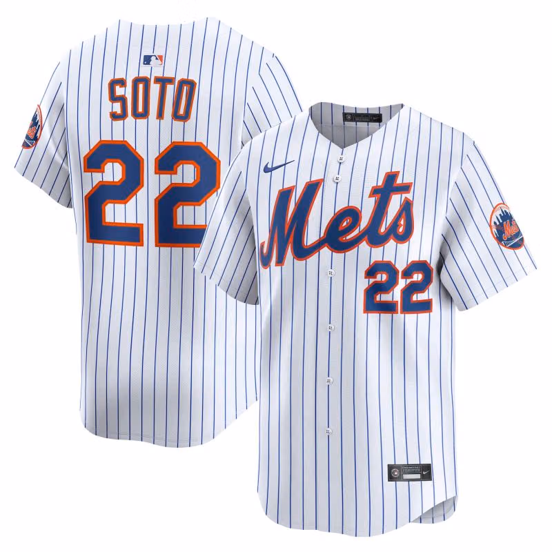 Juan Soto #22 New York Mets Limited MLB Jersey Home Pinstripe White view 1