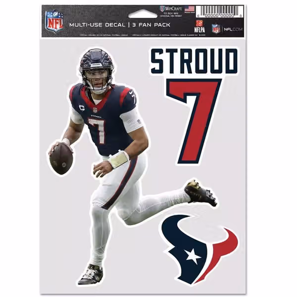 C.J. Stroud #7 Houston Texans Player NFL Decals Set (3 Pcs.) view 1