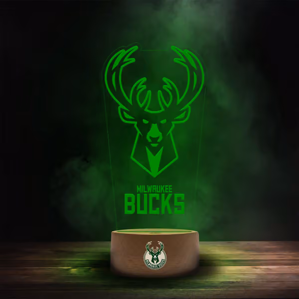 Milwaukee Bucks NBA Team Logo LED Sign view 1