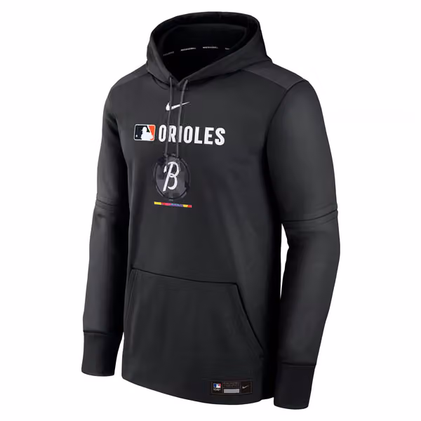 Baltimore Orioles 2025 City Connect MLB Authentic Therma Hoodie Black view 1