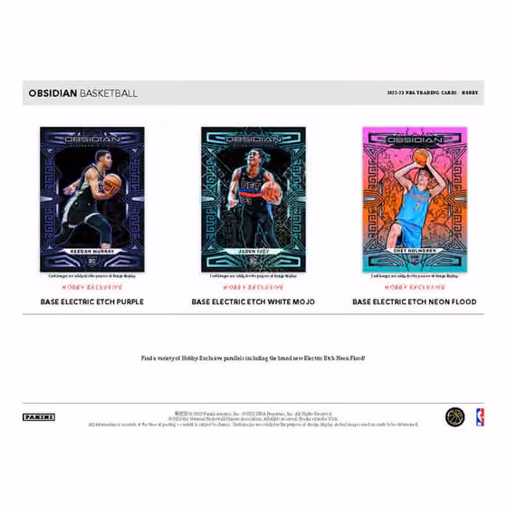 2022/23 Panini Obsidian Basketball NBA Hobby Box view 4