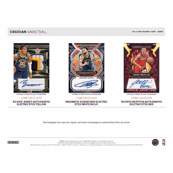 2022/23 Panini Obsidian Basketball NBA Hobby Box view 2
