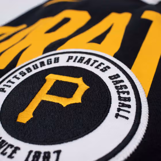 Pittsburgh Pirates Club Fleece MLB Pullover Crew Black view 3