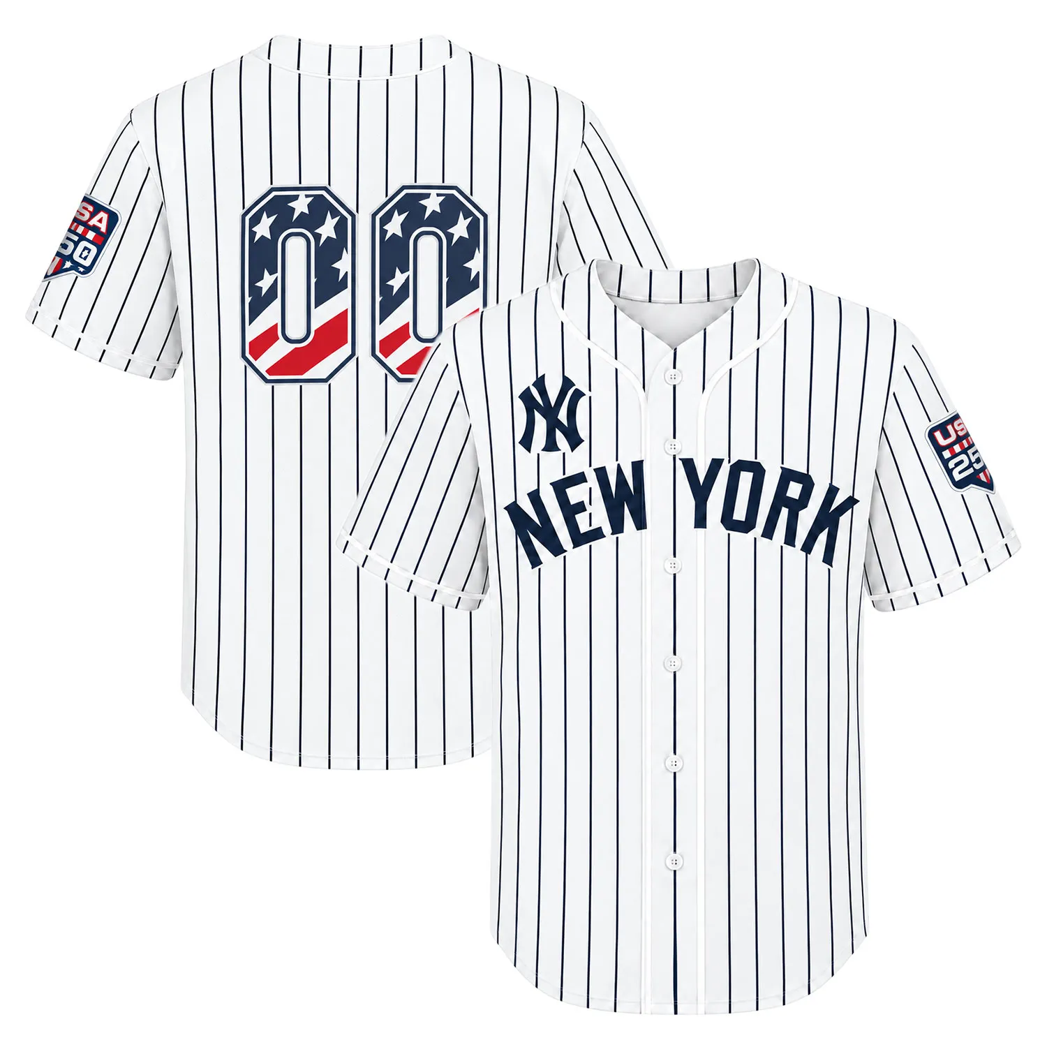Fourth of july New York Yankees Jersey Elite Custom Player