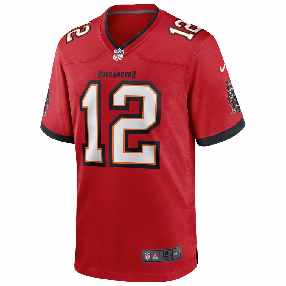 Tom Brady #12 Tampa Bay Buccaneers Nike Game NFL Football Jersey Red view 2