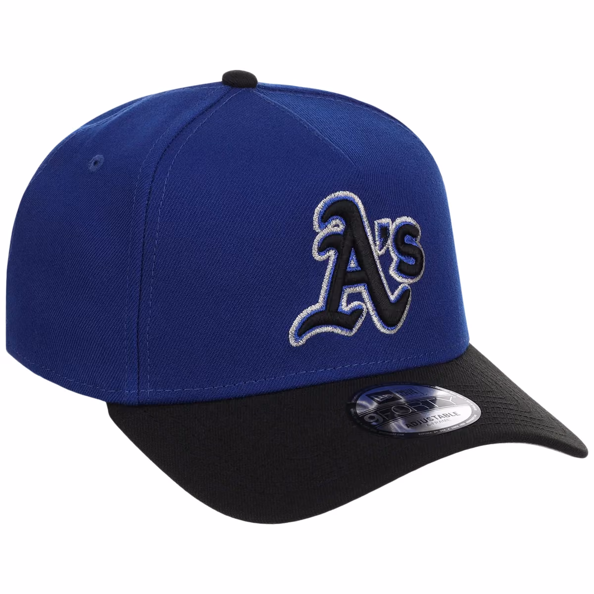 Oakland Athletics MLB Royal x Black FASHION CORE New Era 9FORTY A-Frame front view