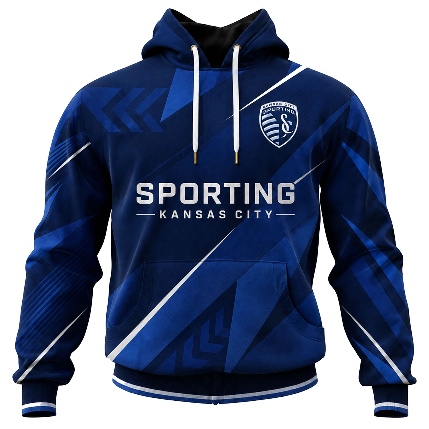 Sporting KC Soccer Hoodie Custom Exclusive Navy Chevron