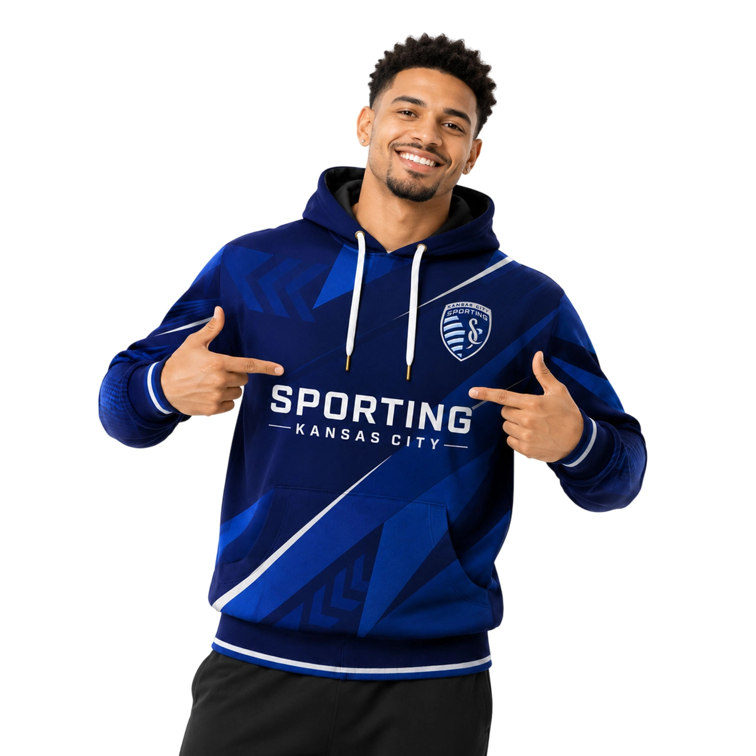 Sporting KC Soccer Hoodie Custom Exclusive Navy Chevron