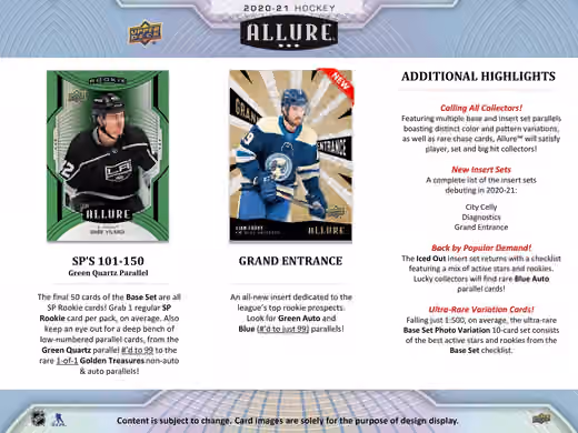 2020/21 Upper Deck Allure Hockey Hobby Box NHL view 2