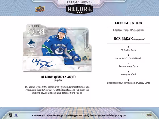 2020/21 Upper Deck Allure Hockey Hobby Box NHL view 4
