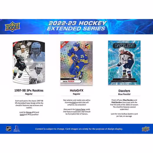 2022/23 Upper Deck Extended Series Hockey NHL Hobby Box view 3