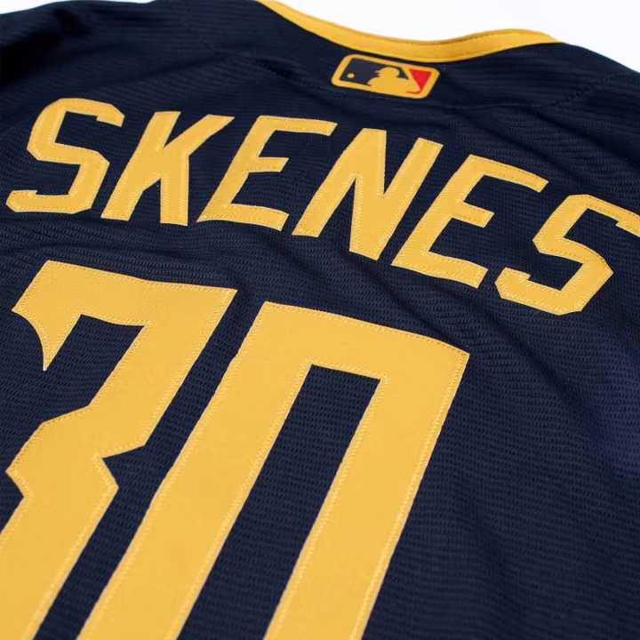 Paul Skenes #30 Pittsburgh Pirates 2026 City Connect Stadium MLB Trikot Black view 8