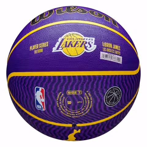 LeBron James Los Angeles Lakers NBA Icon Outdoor Basketball (Size 7) view 2