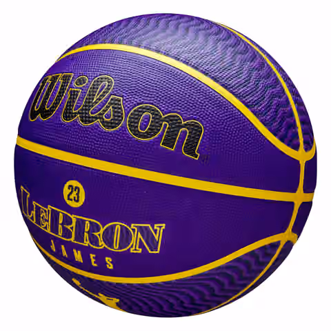 LeBron James Los Angeles Lakers NBA Icon Outdoor Basketball (Size 7) view 4