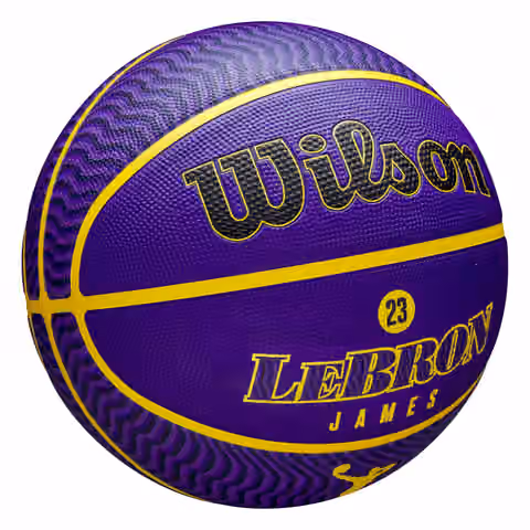 LeBron James Los Angeles Lakers NBA Icon Outdoor Basketball (Size 7) view 3