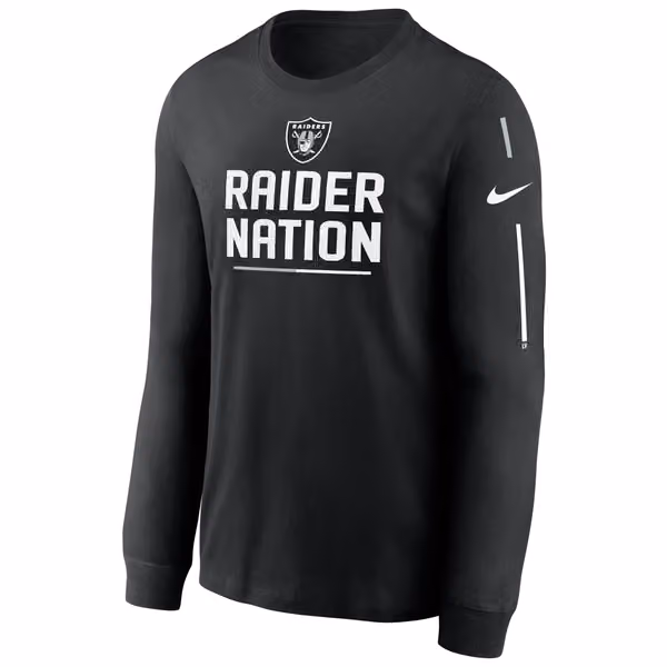 Las Vegas Raiders Team Slogan Nike Long Sleeve Shirt Black view 1