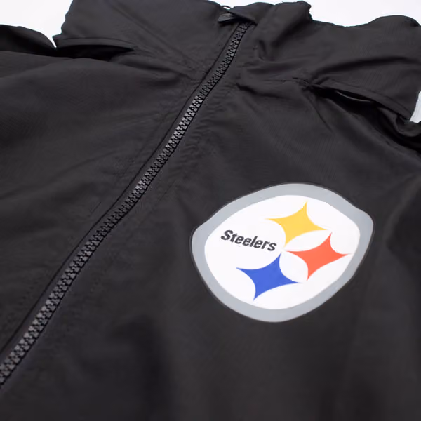 Pittsburgh Steelers NFL Quarter Zip Windbreaker Jacket Black view 4