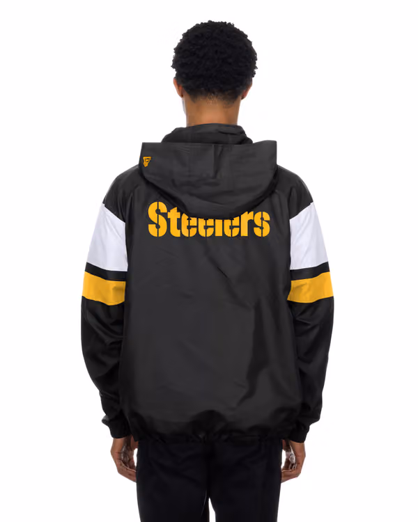 Pittsburgh Steelers NFL Quarter Zip Windbreaker Jacket Black view 2