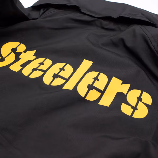 Pittsburgh Steelers NFL Quarter Zip Windbreaker Jacket Black view 7