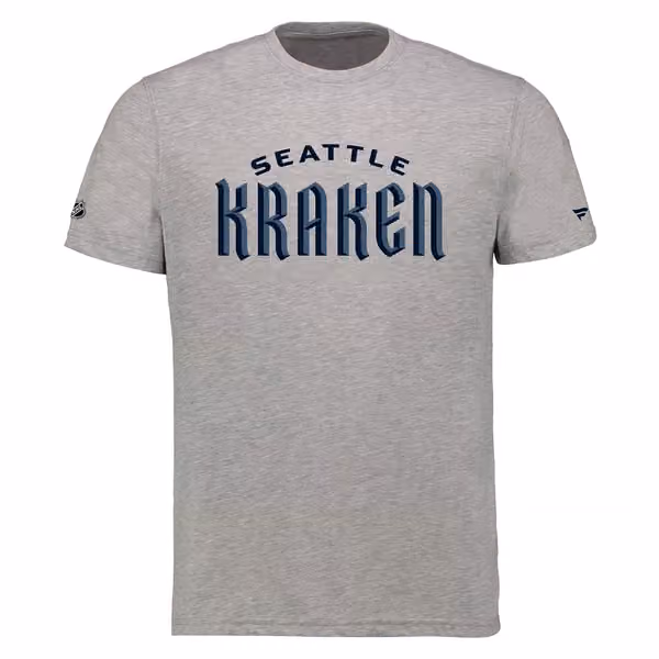 Seattle Kraken Wordmark Fanatics NHL T-Shirt Grey view 3