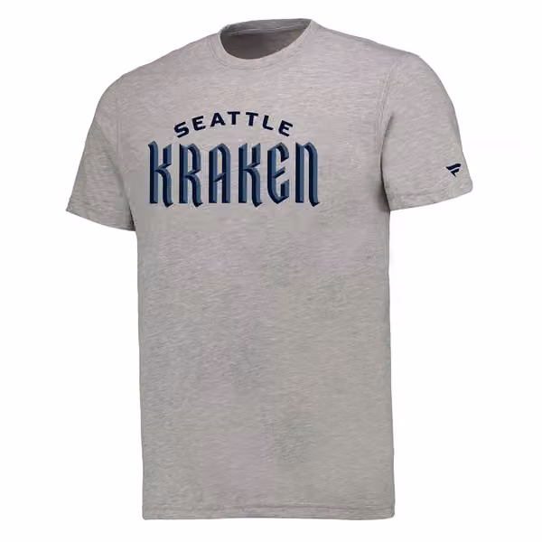 Seattle Kraken Wordmark Fanatics NHL T-Shirt Grey view 1