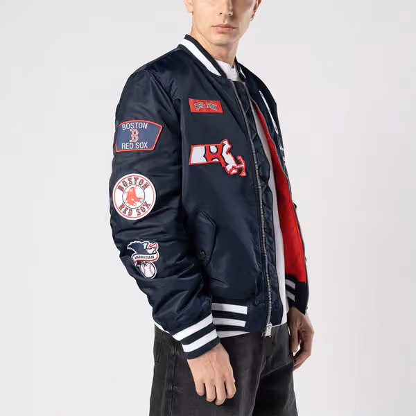 Boston Red Sox Alpha Industries MA-1 MLB Bomber Jacket Navy view 5