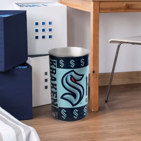 Seattle Kraken WinCraft Metal NHL Wastebasket view 2