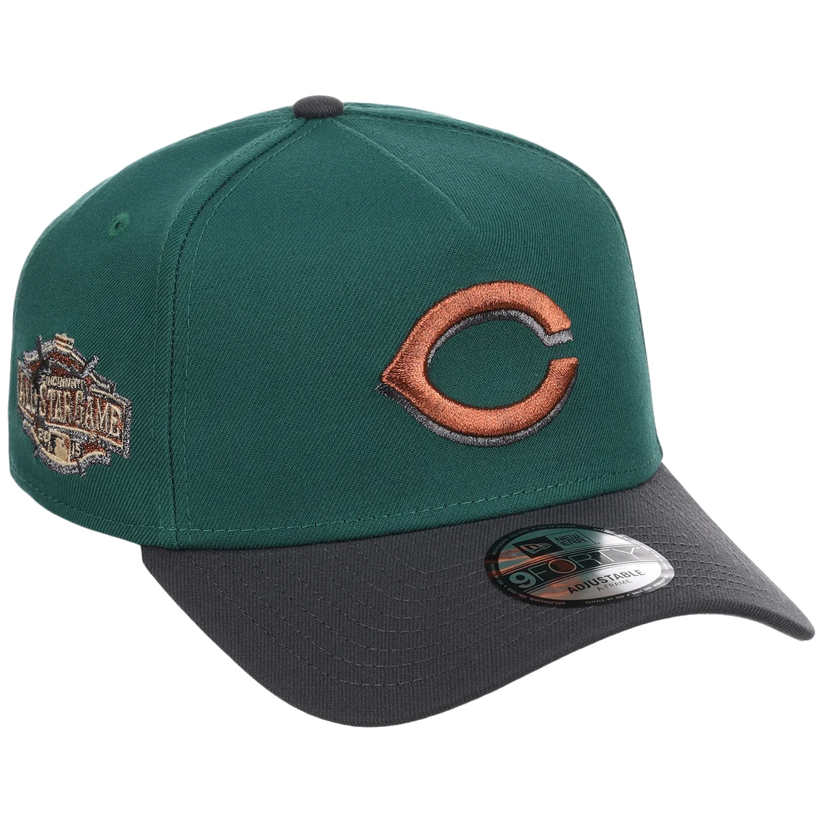 Cincinnati Reds MLB Emerald Graphite New Era 9FORTY front view