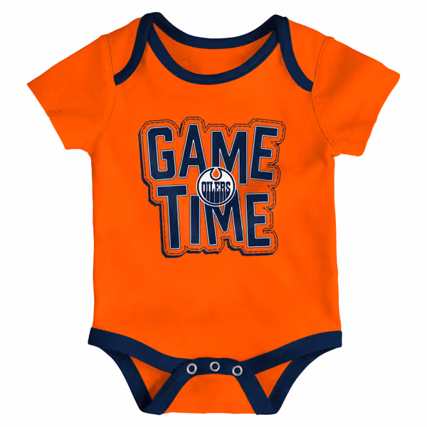 Edmonton Oilers Game Time NHL Baby Bodysuit Set (3-Piece) view 3