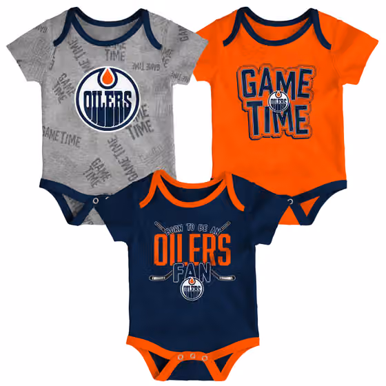 Edmonton Oilers Game Time NHL Baby Bodysuit Set (3-Piece) view 1