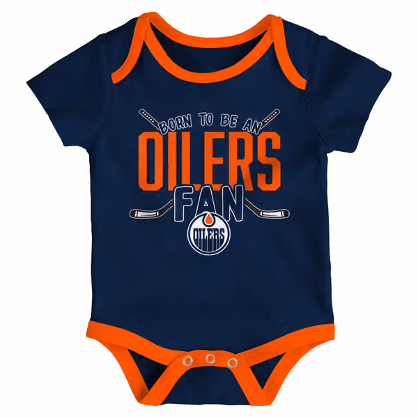 Edmonton Oilers Game Time NHL Baby Bodysuit Set (3-Piece) view 2