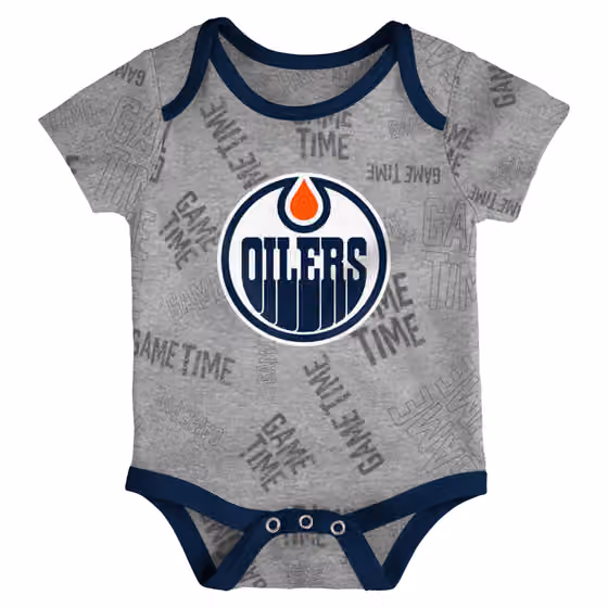 Edmonton Oilers Game Time NHL Baby Bodysuit Set (3-Piece) view 4