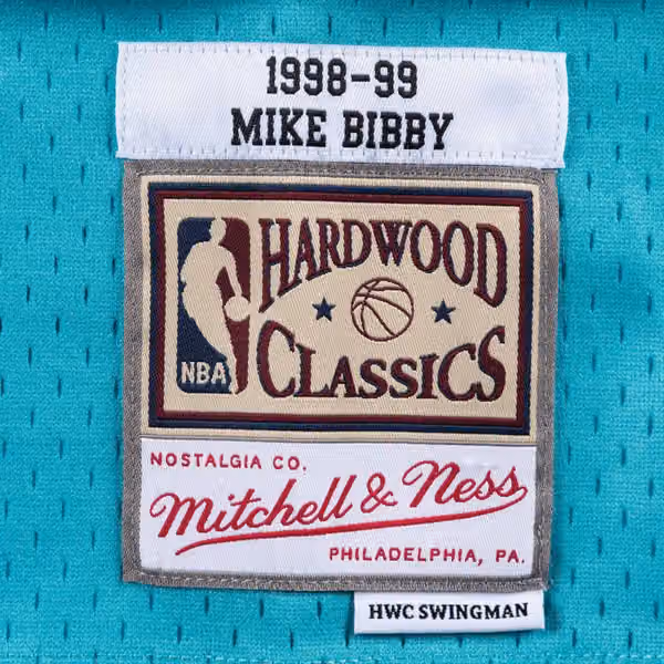 Mike Bibby #10 Vancouver Grizzlies 1998-99 Swingman NBA Jersey Teal view 3