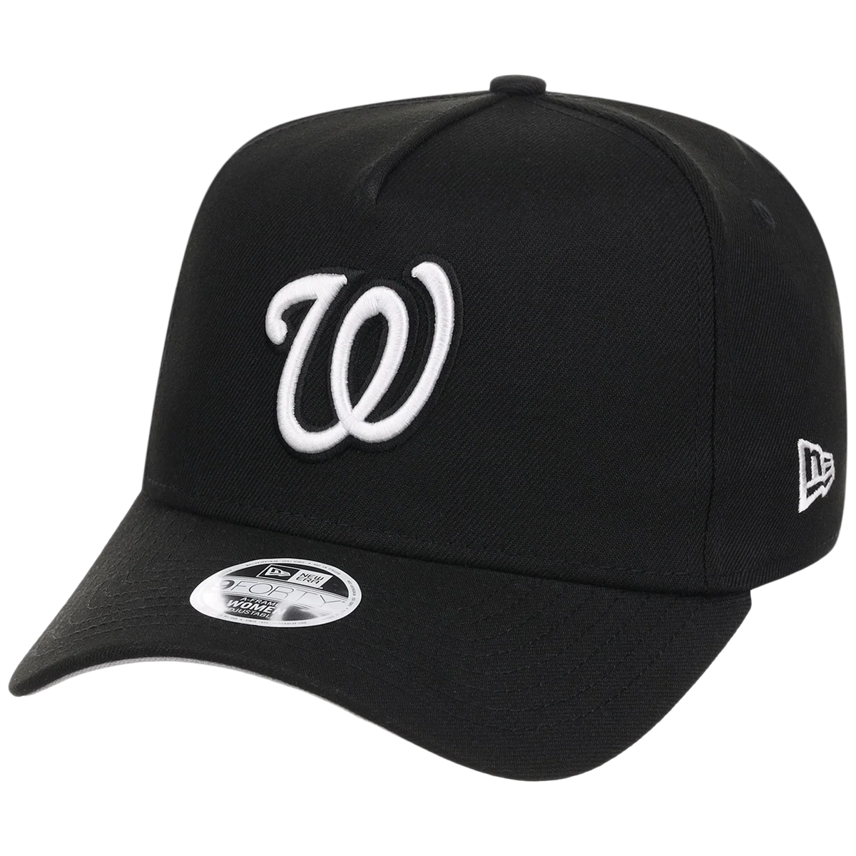 Washington Nationals Women's New Era 9FORTY Black A-Frame detail view