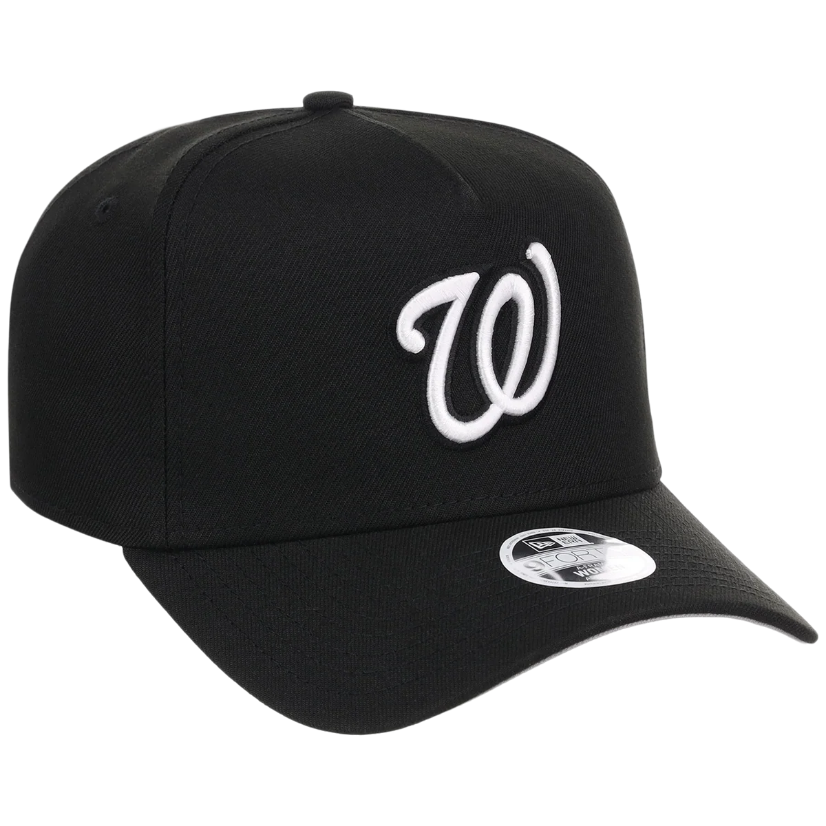 Washington Nationals Women's New Era 9FORTY Black A-Frame front view